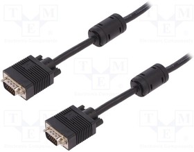 AK-310103-050-S, Cable; D-Sub 15pin HD plug,both sides; black; 5m; Core: Cu; 28AWG