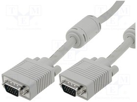 AK-310103-100-E, Cable; D-Sub 15pin HD plug,both sides; grey; 10m