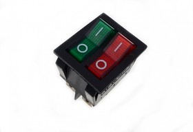 Фото 1/2 SWR 2101-1C3 G+R/B IRS, Переключатель клавишный c подсветкой (красный+зеленый)