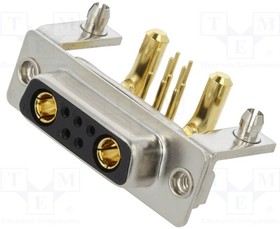 MHCDR7W2S4, D-Sub Connector, Angled, Socket, 7W2, Signal Contacts - 5, Special Contacts - 2