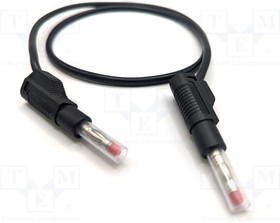 22.451-1M-0, Test lead; 32A; banana plug 4mm,both sides; Urated: 600V; Len: 1m