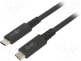 60196, Кабель; USB 4.0; вилка USB C,с обеих сторон; 0,8м; черный; 100Вт
