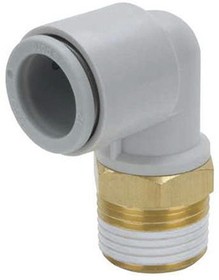 KQ2L08-G01N, KQ2 Series Elbow Threaded Adaptor, R 1/8 Male to Push In 8 mm, Threaded-to-Tube Connection Style