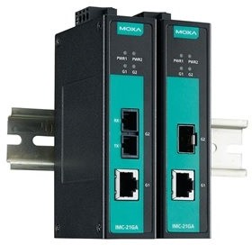 Фото 1/2 IMC-21GA-SX-SC-T, 10/100T, RJ45 Ethernet Media Converter, Single Mode, 10/100/1000Mbit/s, Full Duplex 0.5km