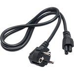 AK-NB-08A, Кабель, угловая вилка CEE 7/7 (E/F), IEC C5 "мама", 1м, черный