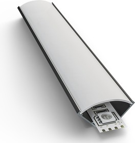 Фото 1/10 08-04, Профиль алюминиевый для светодиодной ленты, угловой, накладной, 16х16мм, 2м, серебристый
