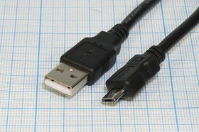 Шнур штекер USB A-штекер micro B 5P, 2,0м, Ni/пластик, S09602006