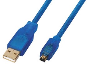 Шнур штекер USB A-штекер miniUSB A 4PA, 1,5м, Au/пластик, синий, LUXM