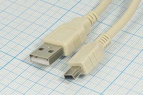 Шнур штекер USB A-штекер mini-USB A\1,8м\чер\[18-1134-2]; №3050 B шнур штек USB A-штек mini-USB A\1,8м\\чер\[18-1134-2]