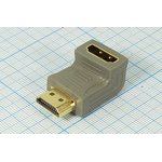 Шнур штекер HDMI-гнездо HDMI, 0,05м/угл, Au/пластик, серый, PR5-892G