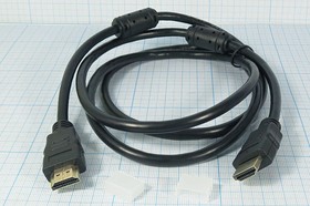Шнур штекер HDMI-штекер HDMI\1,5м\Ni/пл\ чер\фильтр\PR5-813; №8453 Э шнур штек HDMI-штек HDMI\1,5м\Ni/пл\ чер\фильтр\PR5-813