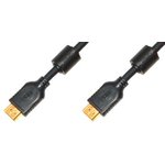 Шнур штекер HDMI-штекер HDMI, 20м, Au/пластик, черный, фильтр, 5-818-20