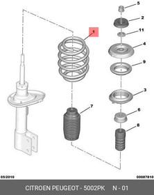 5002PK, Пружина подвески передняя