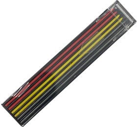Графитовые грифели d2,0 мм, красный, жёлтый, черный по 2 шт., 6 шт. в наборе RIF-20C