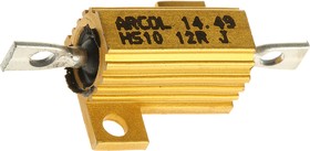 Фото 1/4 12Ω 10W Wire Wound Chassis Mount Resistor HS10 12R J ±5%