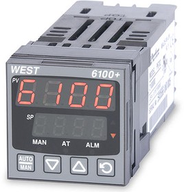Фото 1/3 P6100-2-1-1-0-0-2-2, P6100+ Panel Mount PID Temperature Controller, 48 x 48mm 1 Input, 2 Output Relay, 24 → 48 V