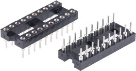 AR 20 HZL-TT, 2.54mm Pitch Vertical 20 Way, Through Hole Turned Pin Open Frame IC Dip Socket, 3A