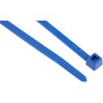 111-04800 T50R-PA66-BU, Cable Tie, 200mm x 4.6 mm, Blue Polyamide 6.6 (PA66), Pk-100