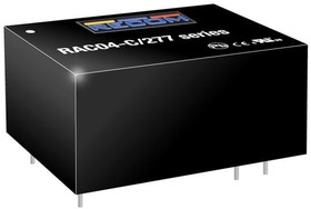 RAC04-3.3SC/277-E, AC/DC Power Modules 4W 80-305Vin 3.3Vout DIP