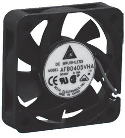 AFB0412HHA-TA5F, DC Fans Tubeaxial Fan, 40x10mm, 12VDC, 8.15CFM, 0.6W, 31.5dBA, Ball, 3-Lead Wires, IP55