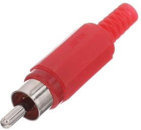 174-0151-E, RCA Phono Connectors RED HANDLE W/STR RL