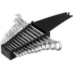 15412, Набор ключей комбинированных, 6 - 22 мм, 12 шт., CrV, матовый хром