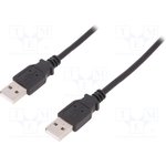 AK-300101-018- S, Cable, USB 2.0, USB A plug,both sides, nickel-plated