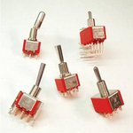 100DP1T1B1M6QEH, Toggle Switches 5A 120VAC/28VDC On-None-On PC Mnt