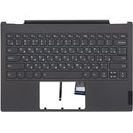 Клавиатура (топ-панель) для ноутбука Lenovo ThinkBook Plus темно-серая с темно-серым топкейсом, с подсветкой