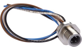 Straight Male 4 way M12 to Unterminated Sensor Actuator Cable, 200mm