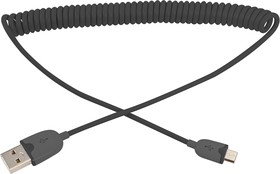 Фото 1/3 18-4300, Кабель USB-A - micro USB, 2,4А, 1м, черный, витой
