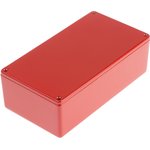 Red Die Cast Aluminium Enclosure, IP54, Red Lid, 112 x 62 x 30.5mm