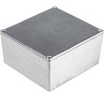 Silver Die Cast Aluminium Enclosure, IP54, Silver Lid, 120.5 x 120.5 x 59.2mm
