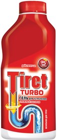 Фото 1/2 Средство для прочистки канализационных труб 500 мл, TIRET (Тирет) "Turbo", гель, 8147369