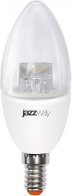 Фото 1/2 Jazzway Лампа светодиодная (LED) "свеча" 7W E14 4000K прозрач 540Lm