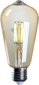 Фото 1/2 Jazzway Лампа светодиодная (LED) «груша» d64мм E27 300° 4Вт 220-240В прозрачная тепло-белая желтая 2700К