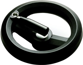 Фото 1/2 Black Technopolymer Hand Wheel, 80mm diameter