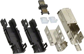 Фото 1/3 1-2201864-1, Type II Cable Mount Mini I/O Connector Female, 8 Way, Shielded