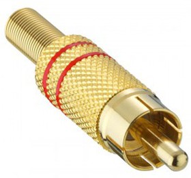 Фото 1/2 1573 01 V RED, Gold, Red RCA Plug, Gold, 5A
