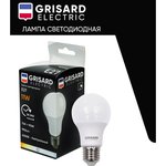 GRE-002-0009, Лампа светодиодная E27 A60 11W (90W) 220V теплый GRISARD ELECTRIC