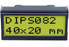 Фото 1/3 EA DIPS082-HNLED, Дисплей: LCD; алфавитно-цифровой; STN Positive; 8x2; 40x20мм; LED