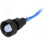 LB-D10-230AC, Индикат.лампа: LED, вогнутый, 230ВAC, Отв: d13мм, IP40, пластик