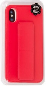 (iPhone X) чехол подставка с магнитом для Apple iPhone X, XS матовый силикон, красный