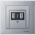 Schneider Electric Merten SM Алюминий Накладка аудиорозетки 2-ой (мех М46701х)