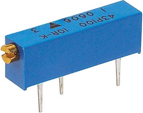M43P205KB40, 43P Series 20-Turn Through Hole Trimmer Resistor with Pin Terminations, 2MΩ ±10% 1/2W ±100ppm/°C Side Adjust