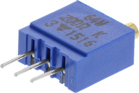 Фото 1/2 M64W201KB40, Res Cermet Trimmer 200 Ohm 10% 0.5W(1/2W) 21(Elec)/23(Mech)Turns 2.2mm (9.7 X 5 X 11.1mm) Pin Thru-Hole Box