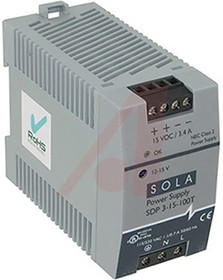 SDP3-15-100T, SDP Switched Mode DIN Rail Power Supply, 85 → 264 V ac / 90 → 375V dc ac, dc Input, 15V dc dc