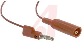 Фото 1/2 BU-2030-A-24-2, Red Insulated Alligator Clip to Stackable Banana Plug, 24" 20G PVC