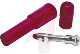 Фото 1/3 BU-32603-2, Red Male Banana Plug, 4 mm Connector, Press Fit Termination, 20A, 1000V, Nickel Plating