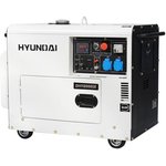 Дизельный генератор Hyundai DHY 8000SE, 230 В, 6.5кВт, на колёсах с АКБ